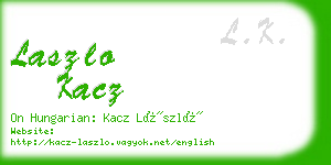 laszlo kacz business card